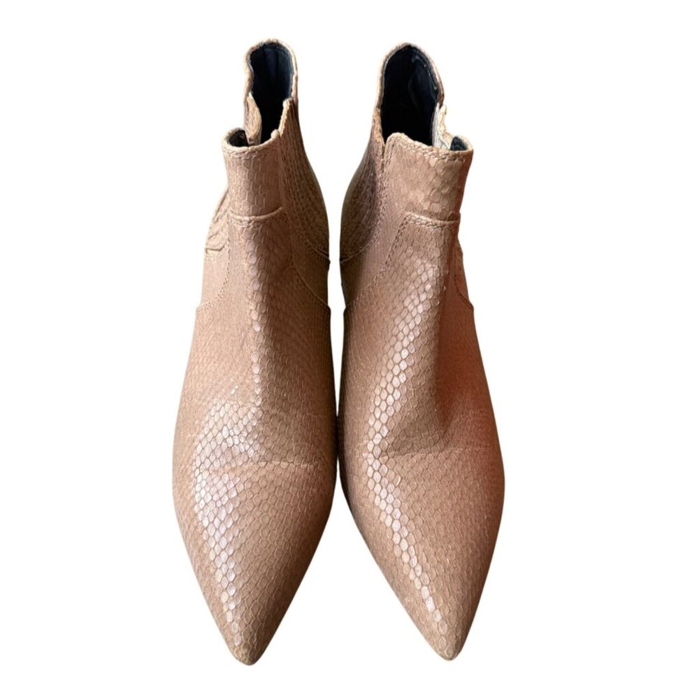 Rebecca Minkoff Deina Too Pointed Toe Bootie Boots Size 9.5 Leather Slip On - Picture 2 of 8